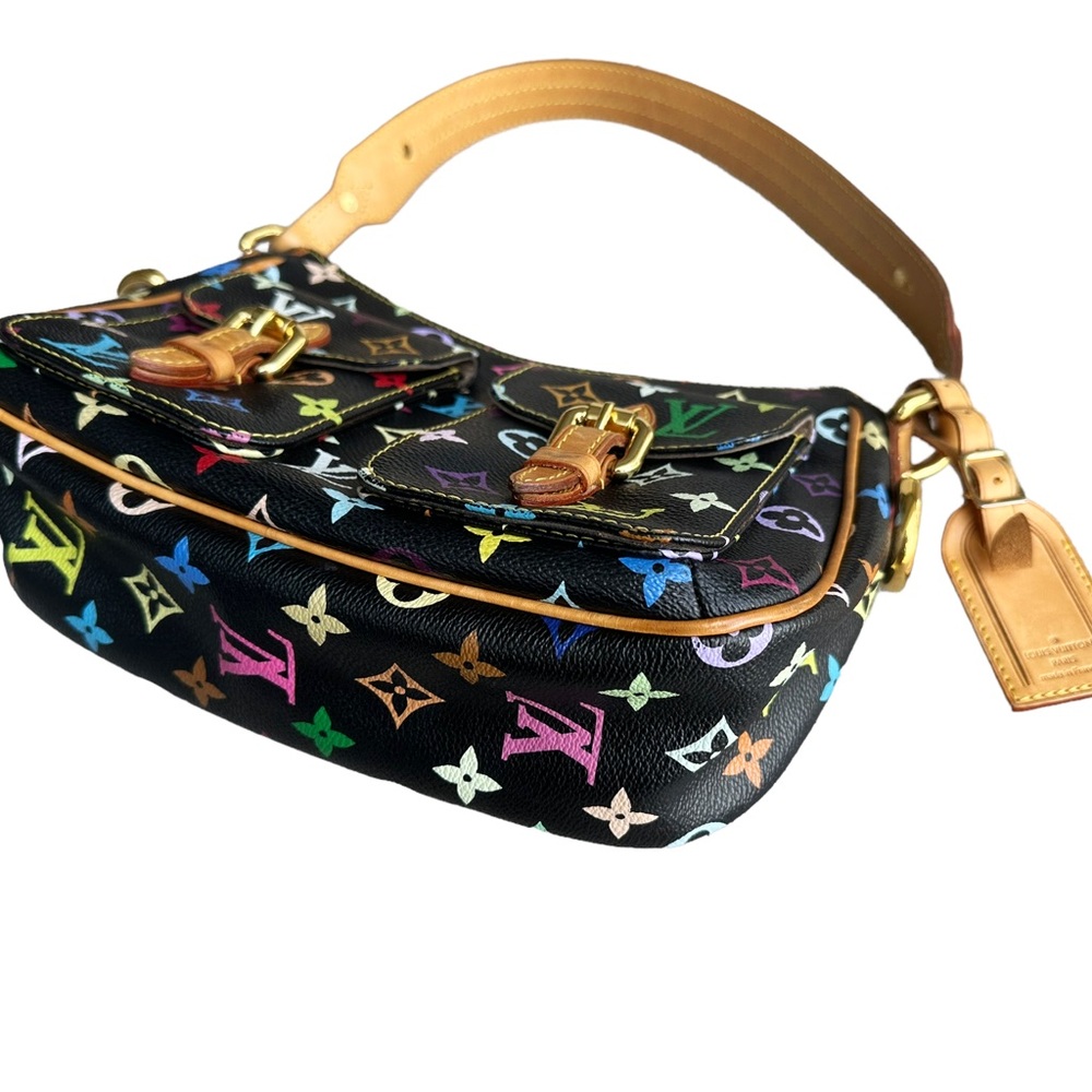 Authentic💕 Louis Vuitton PM shoulder bag black noir multicolor - Picture 7 of 14